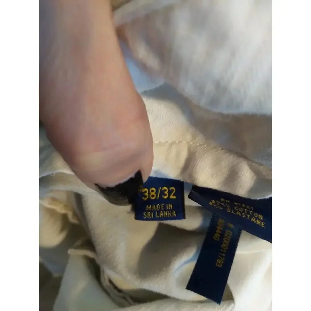 Polo Ralph Lauren Pants Khaki Tan Straight Leg Sz 38/32 Classic Stretch - Picture 8 of 10